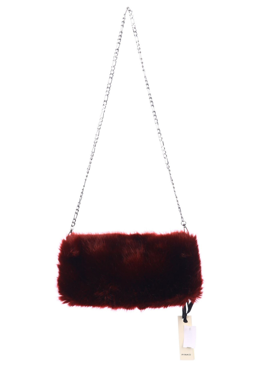 PINKO - Fake Fur-Clutch-Tasche mit Reißverschluss
