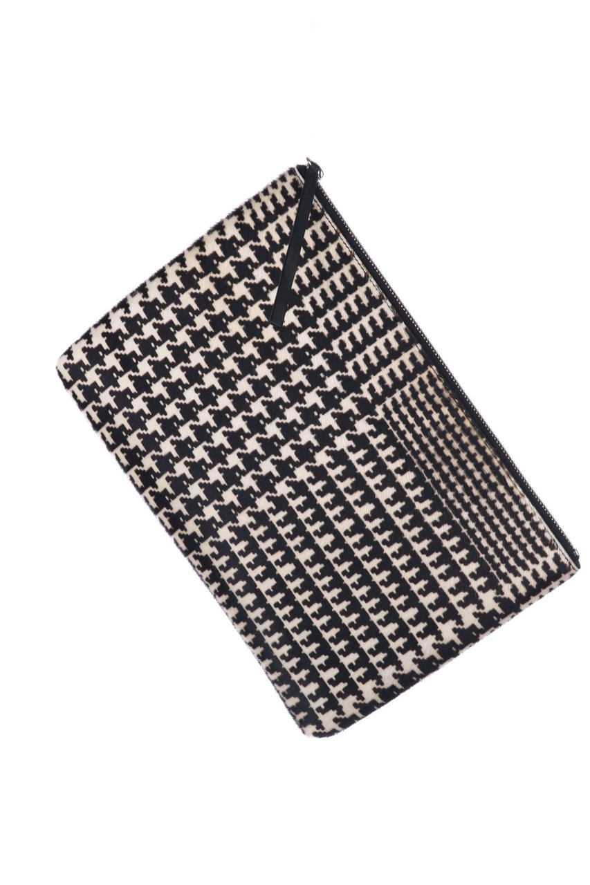 theory - Clutch-Tasche aus echtem Leder mit Print