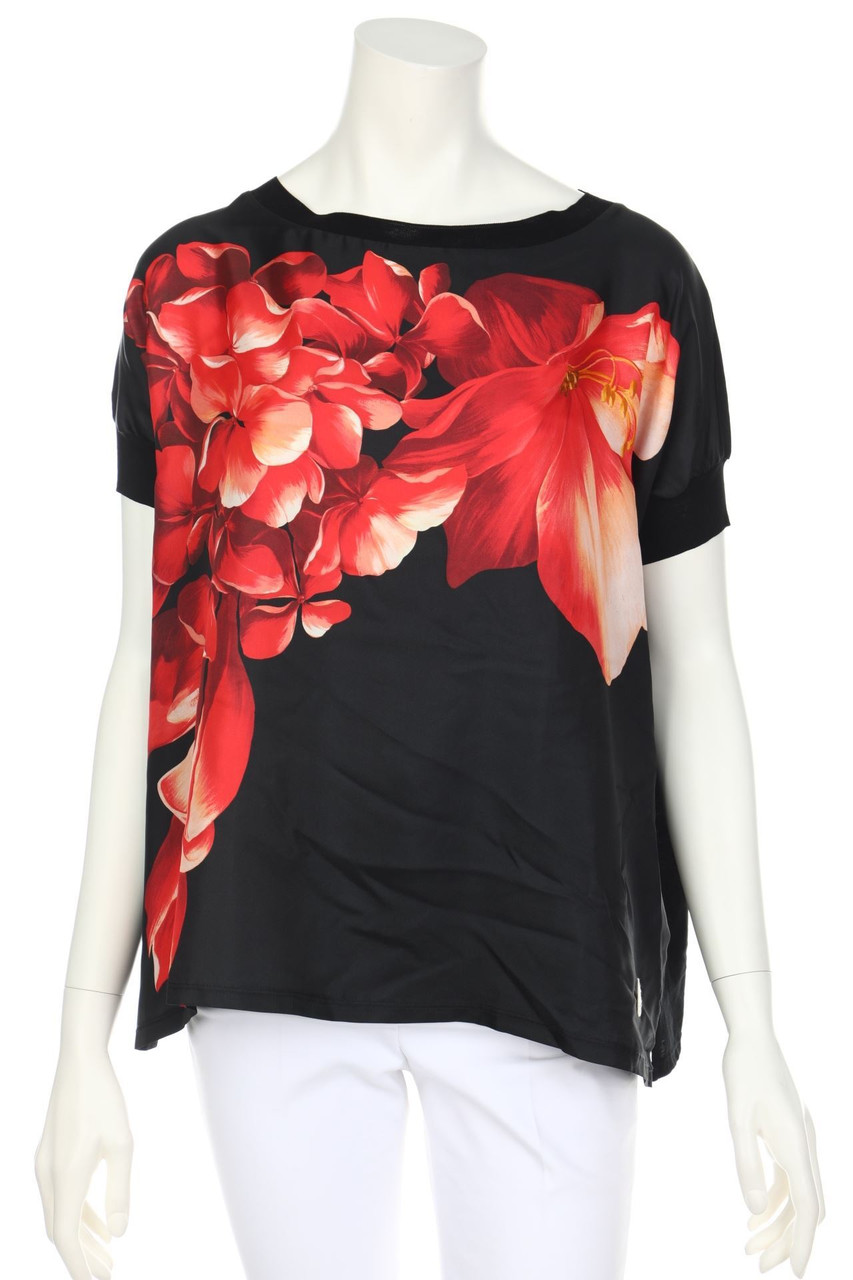 Moncler - Kurzarm-Bluse mit Seide - L