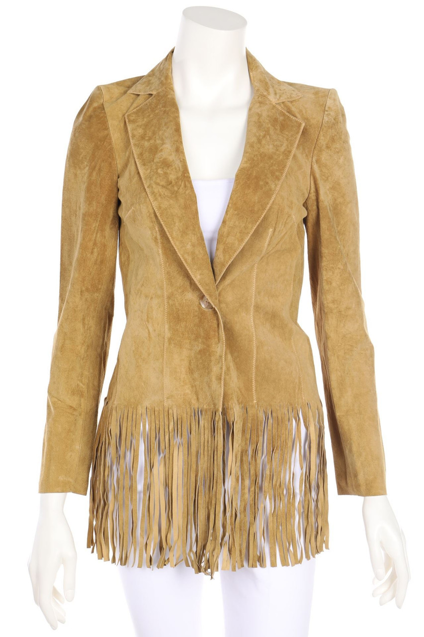 illia - Lederjacke mit Fransen - S