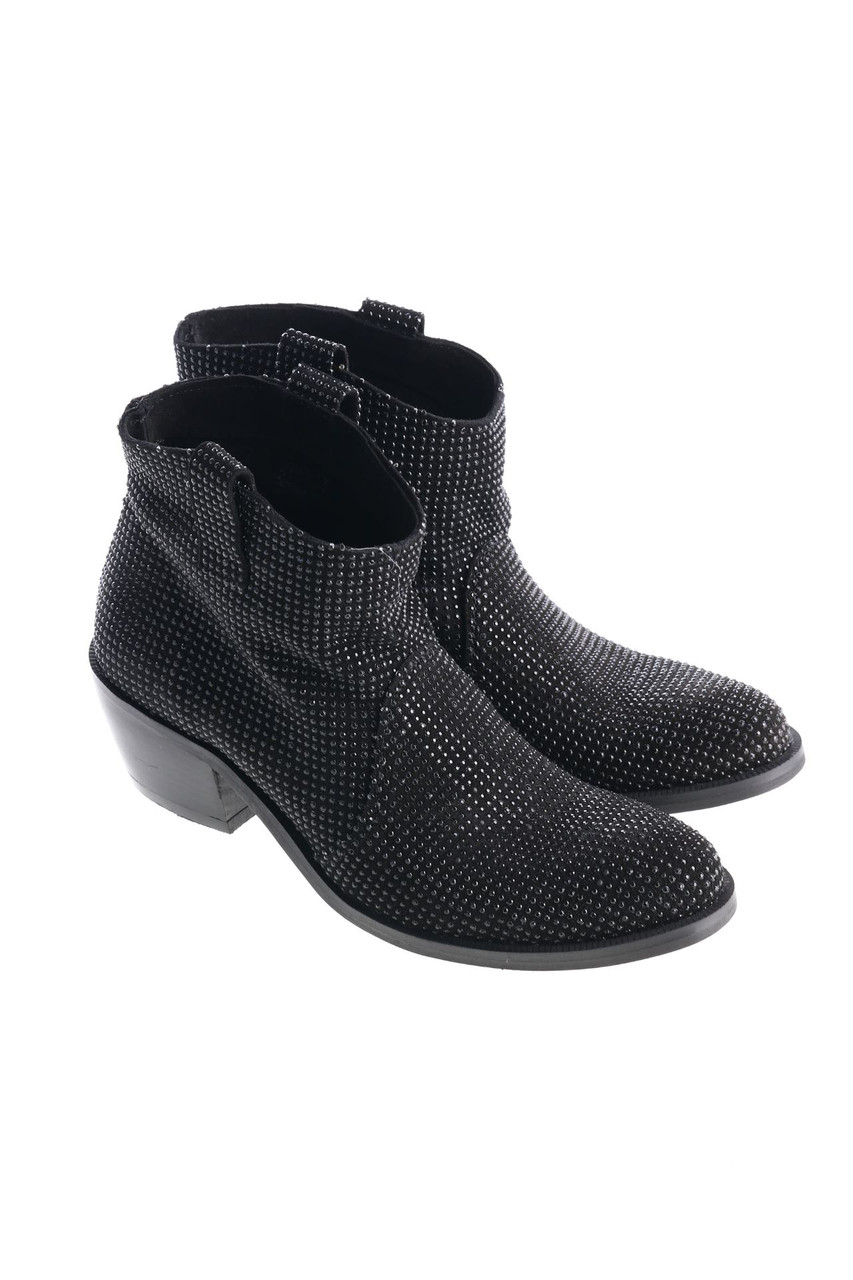 FABRIZIO CHINI - Leder-Stiefeletten mit Strass-Steinen