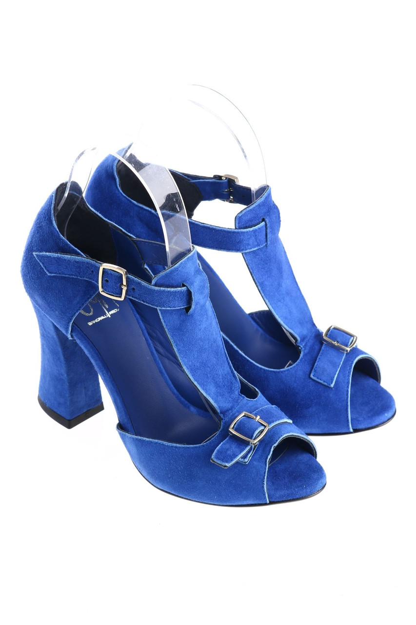 SGN GIANCARLO PAOLI - Veloursleder-Sandaletten im 70s-Style