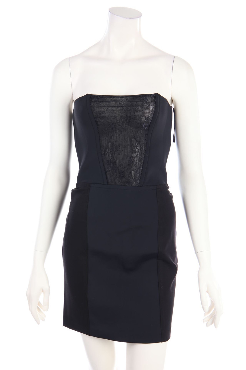 maje - Kleid mit Spitzen-Einsatz - D 34