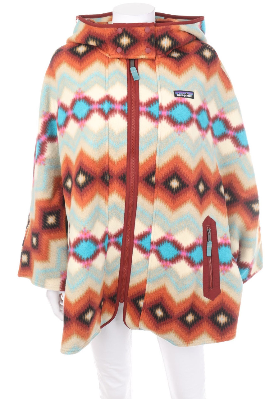 PATAGONIA - Fleece-Poncho mit Ethno-Print - M