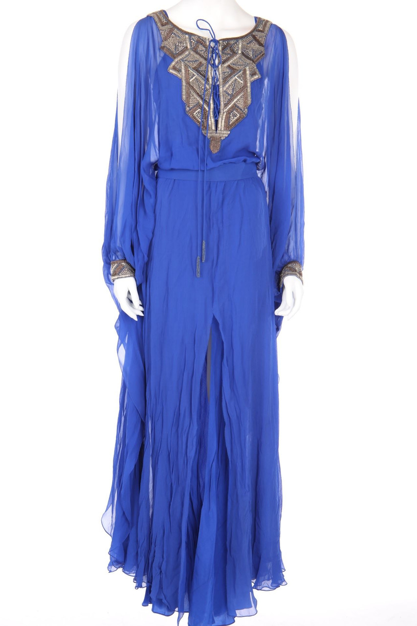 AMANDA WAKELEY - Maxi-Abendkleid aus Seide mit Perlen - S