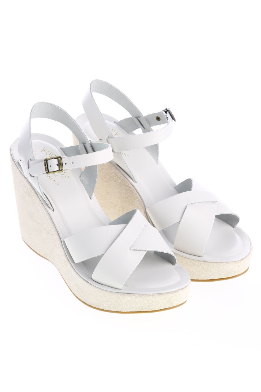 KORK EASE The Original - Leder-Sandaletten mit Keilabsatz