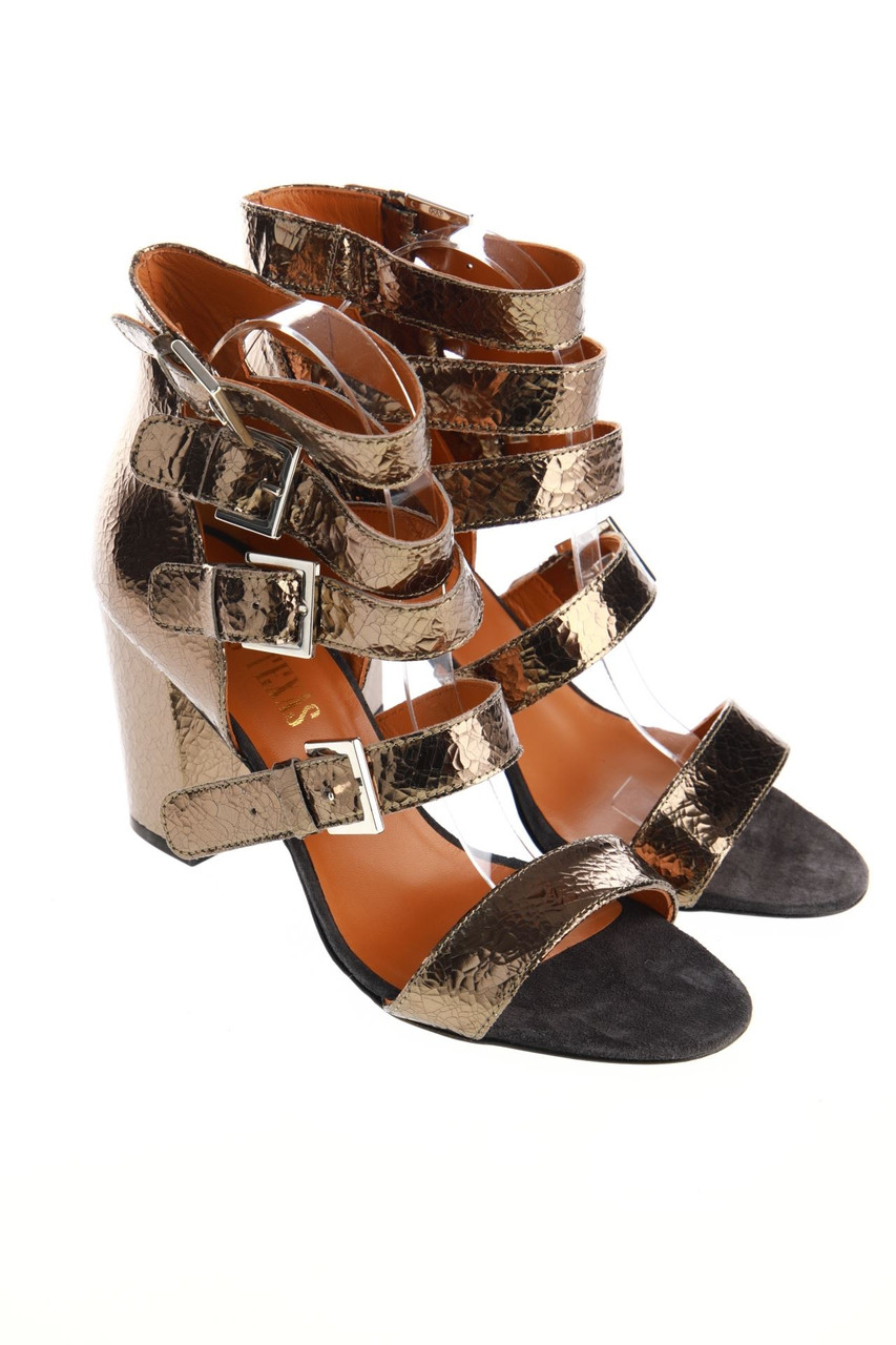 PARIS TEXAS - Metallic-Sandaletten aus Leder