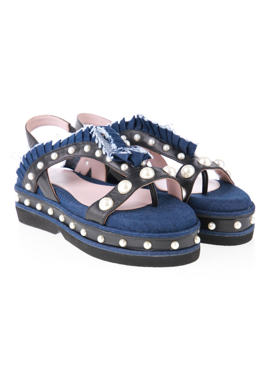 CLONE - Plateau-Sandalen mit Perlen