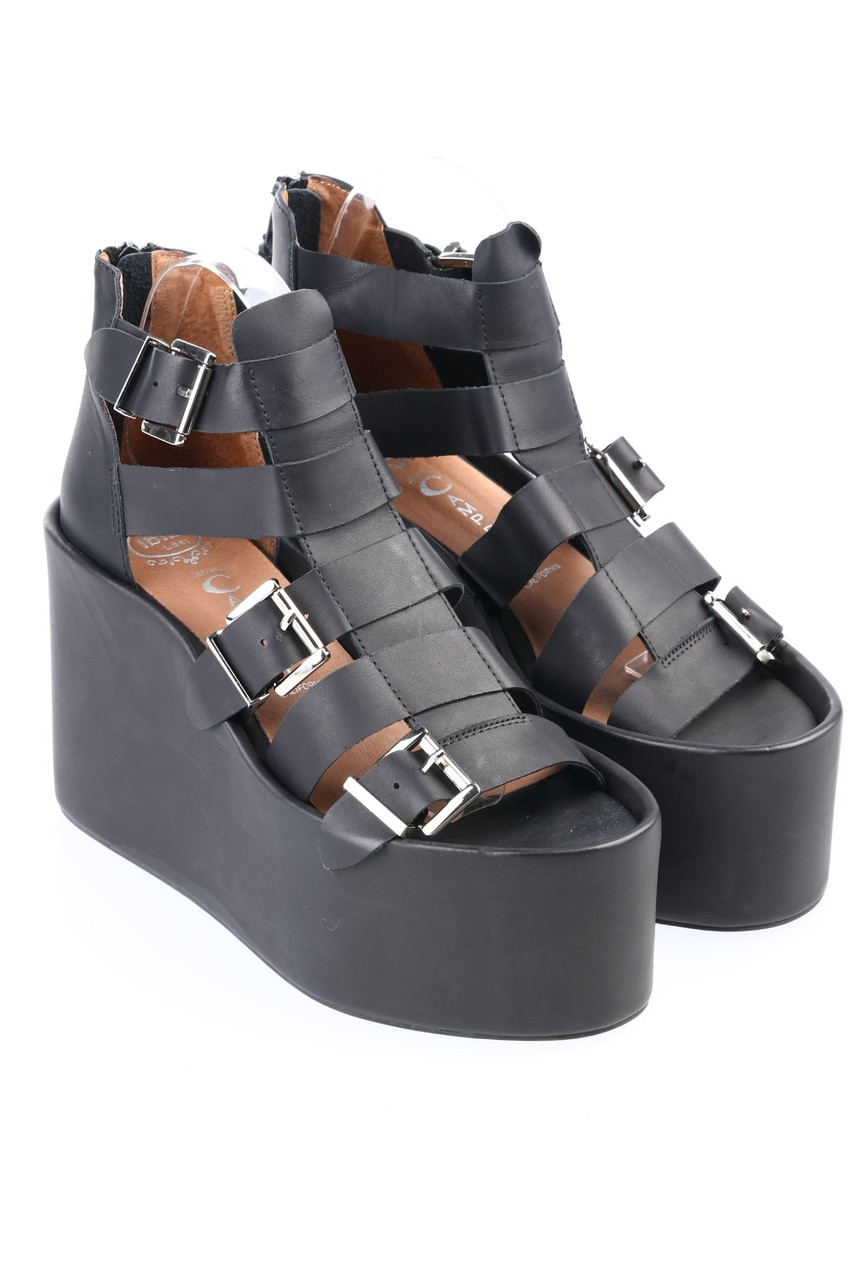 JEFFREY CAMPBELL - Plateau-Sandaletten aus Leder