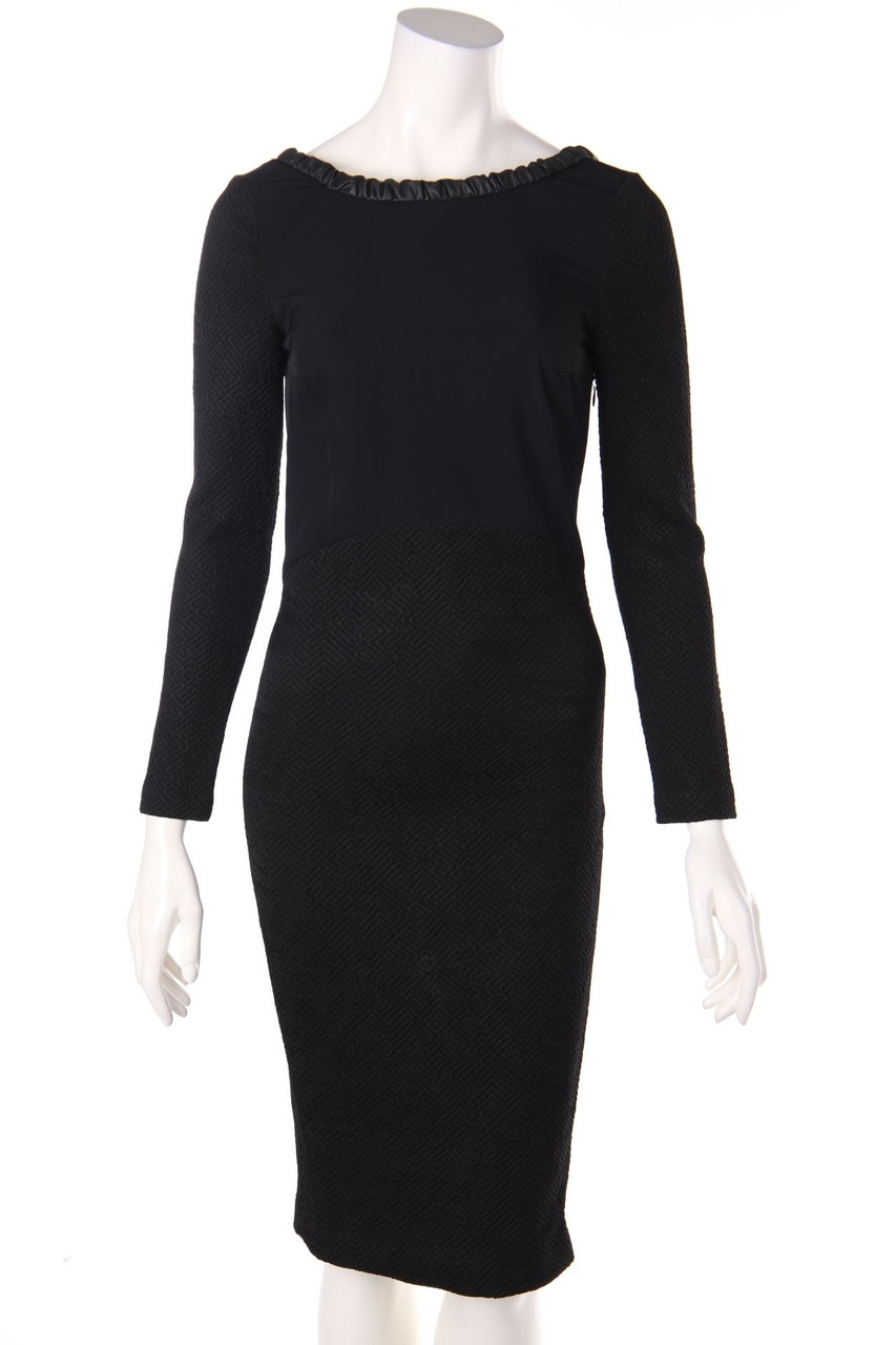 maje - Abendkleid mit Kunstleder-Details - D 34