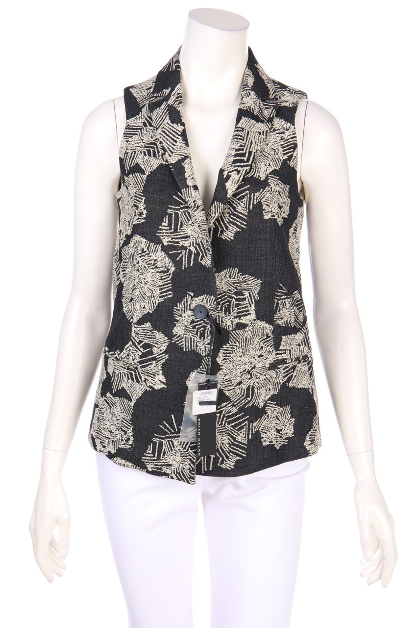 BRIAN DALES - Weste aus Leinen-Mix mit Stickereien - D 34