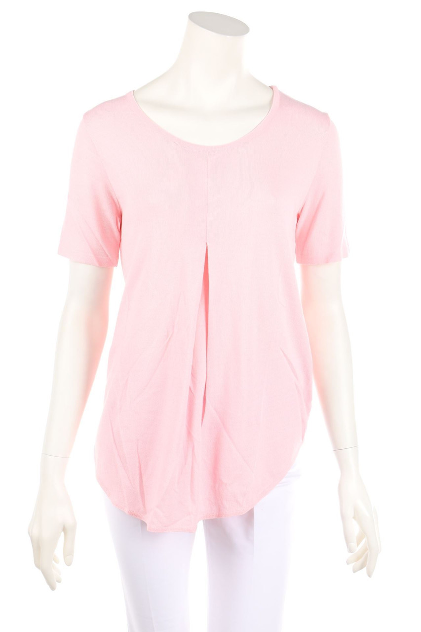 ELLA LAGO DI COMO - Kurzarm-Shirt aus Viskose-Mix mit Falten - L