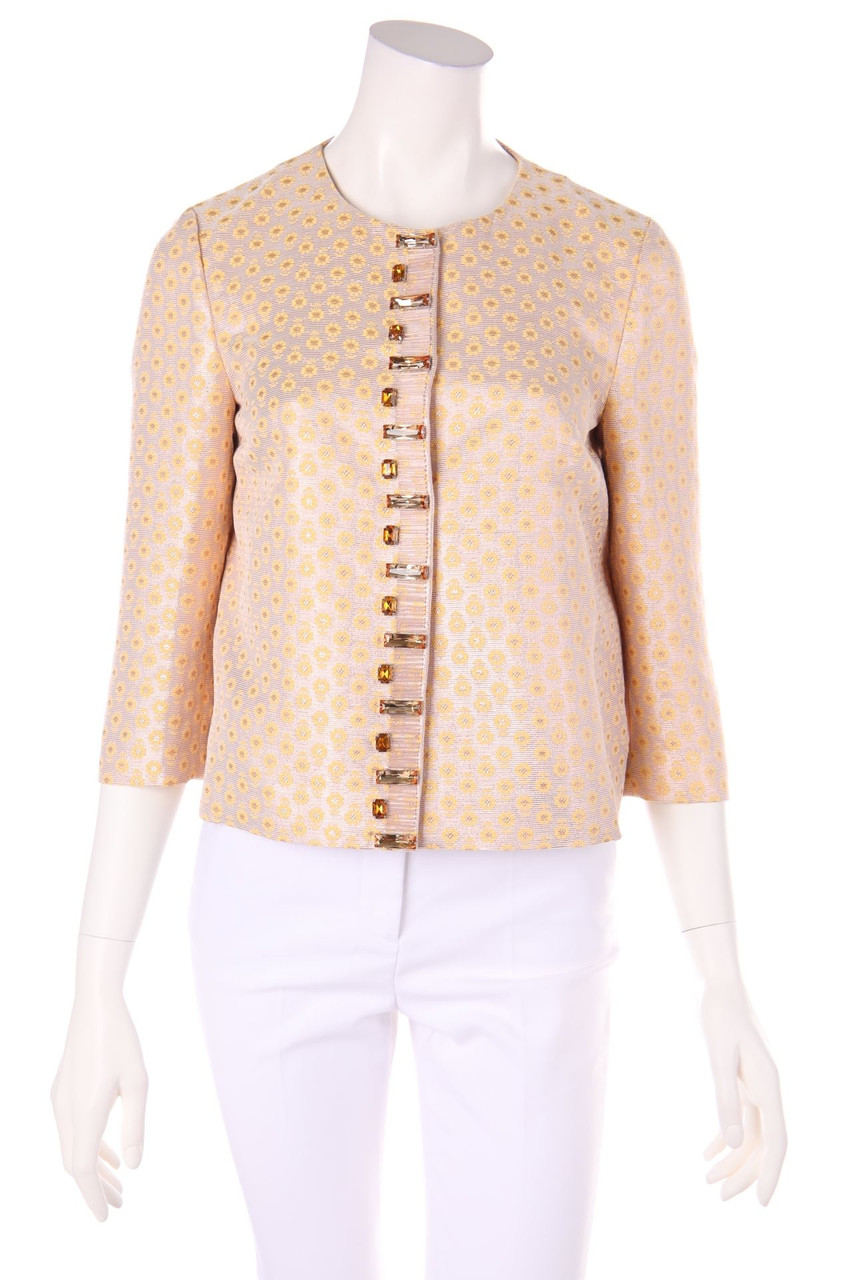 L´AUTRE CHOSE - Blazer-Jacke mit floralem Muster mit Metallic-Effekt - D 40