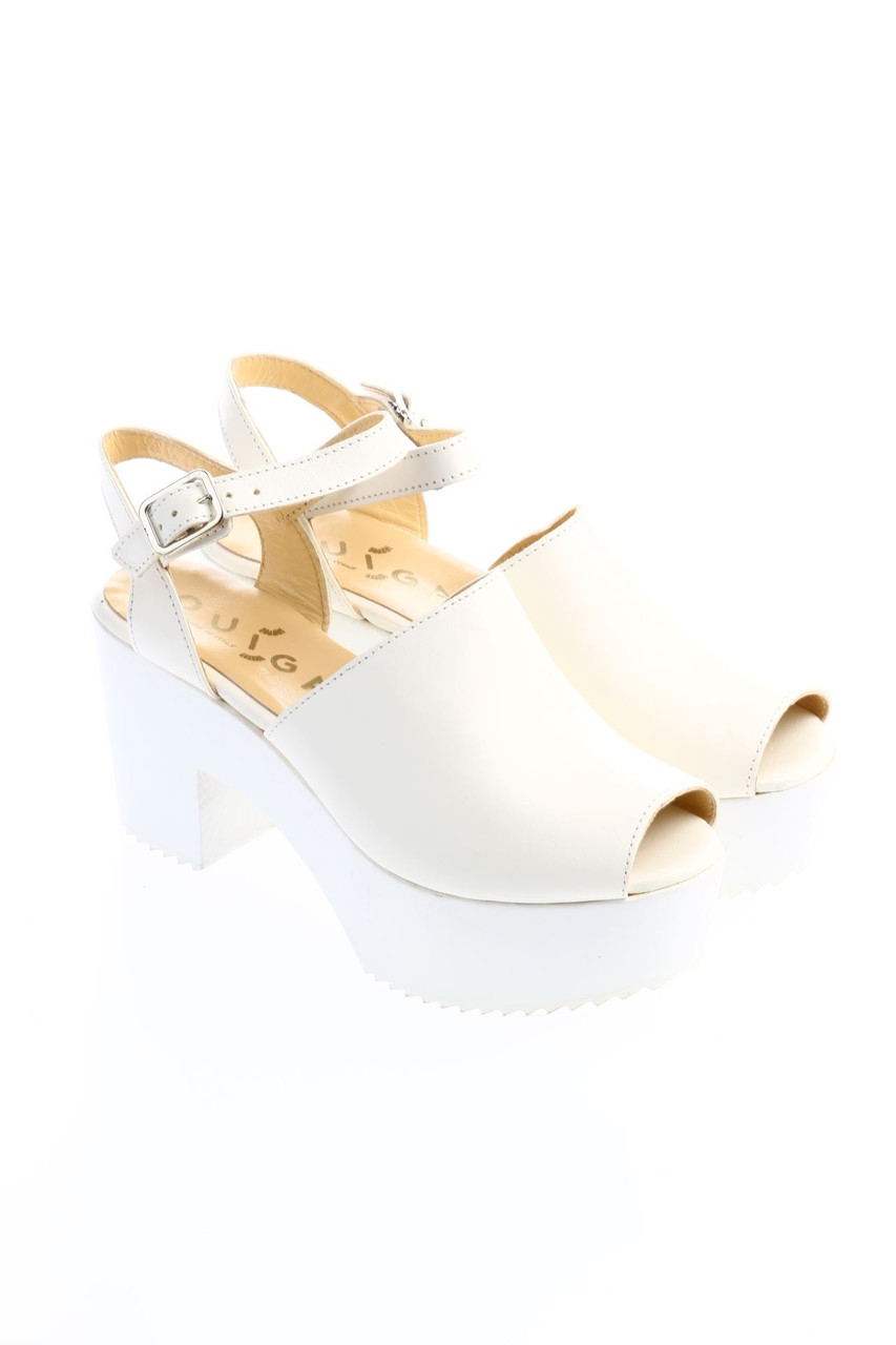 OUIGAL - Plateau-Peeptoe-Pumps aus Leder