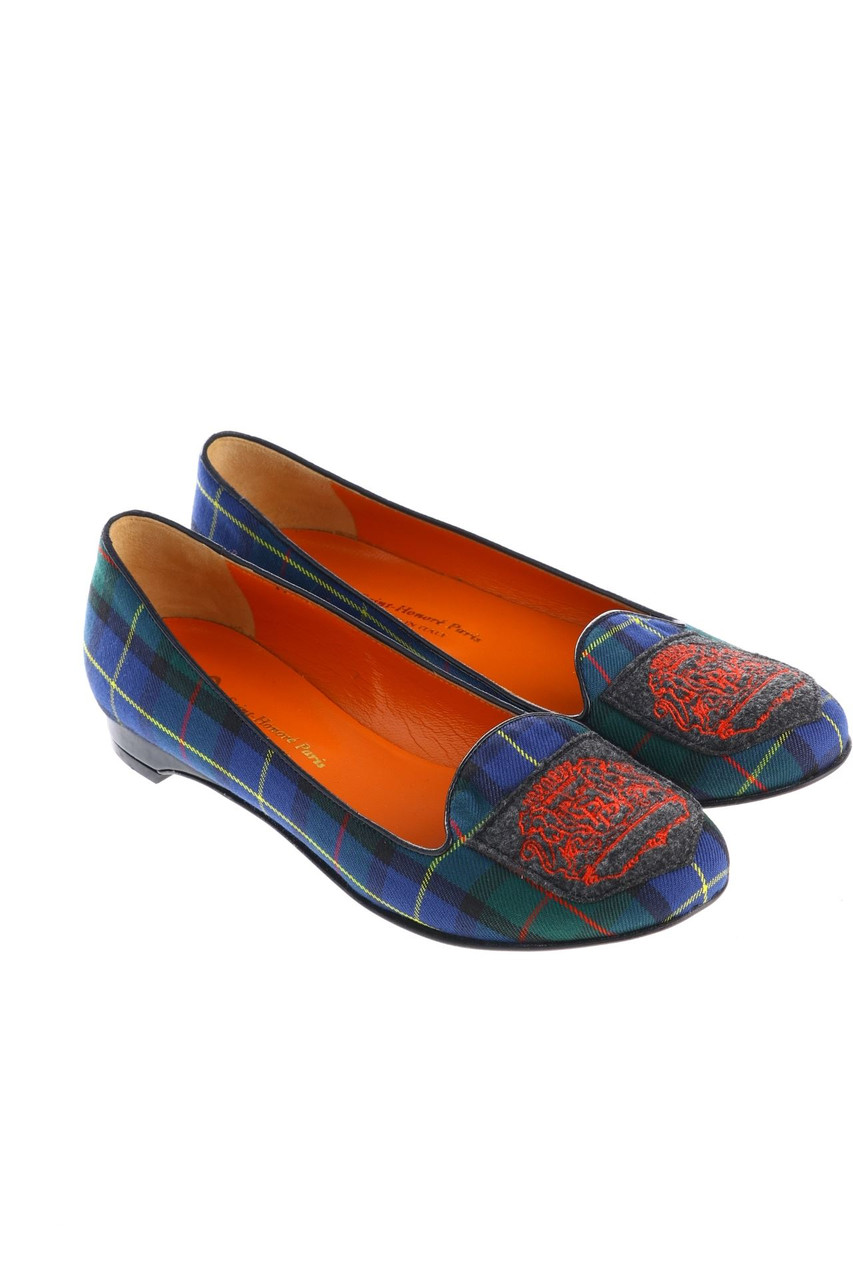 Saint-Honoré Paris Souliers - Ballerinas mit Karo-Muster mit Logo-Patch