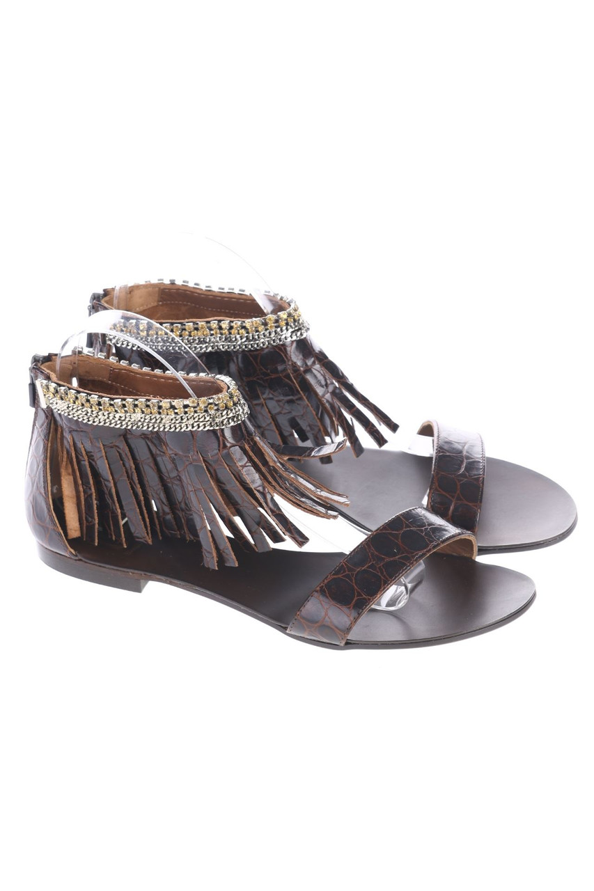 SGN GIANCARLO PAOLI - Sandalen aus Leder im Boho-Stil mit Fransen