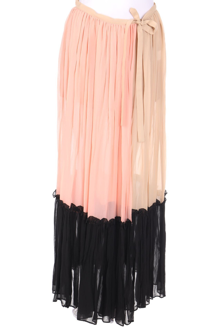 L´AUTRE CHOSE - Maxi-Rock aus Seide mit Falten - D 40