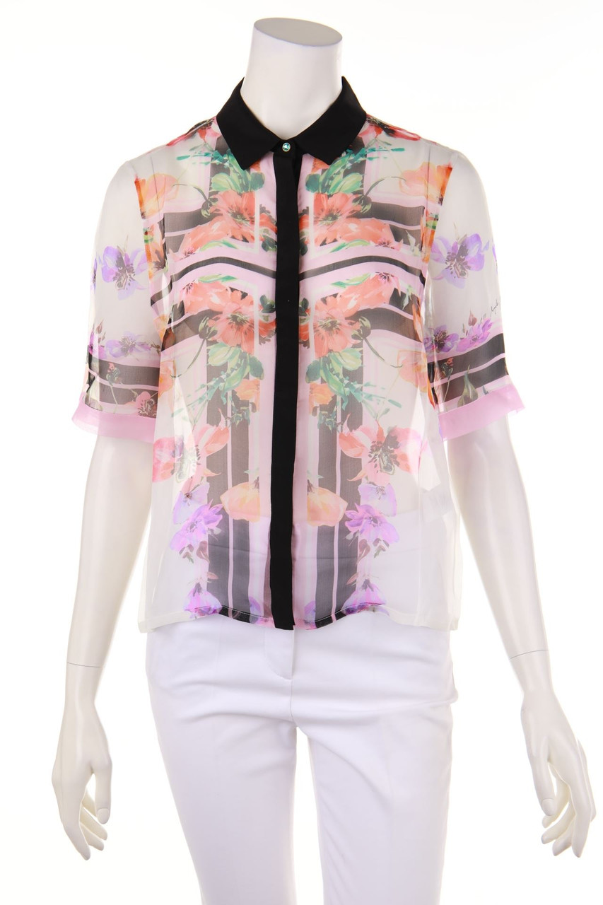 Angelo Marani - Seiden-Bluse mit floralem Muster - D 38