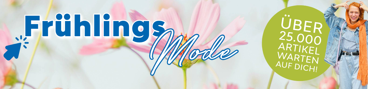Banner mit der Aufschrift Fr&uuml;hlingsmode 25.000 Artikel warten auf dich