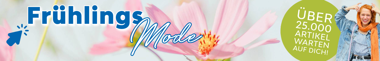 Banner mit der Aufschrift Fr&uuml;hlingsmode 25.000 Artikel warten auf dich