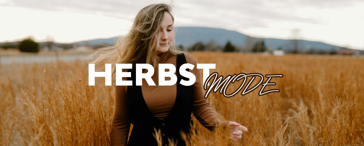 Herbstmode Banner mit der Aufschrift Herbstmode