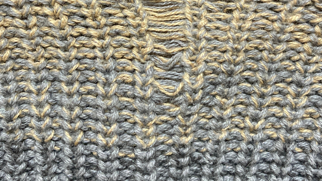 Laufmasche in Strickware