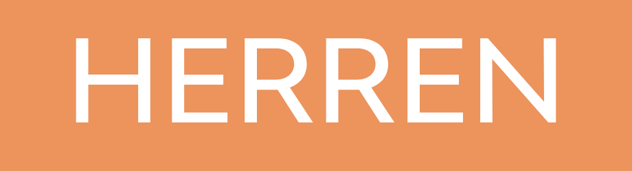 Orangenes Banner mit dem wei&szlig;en Wort Herren