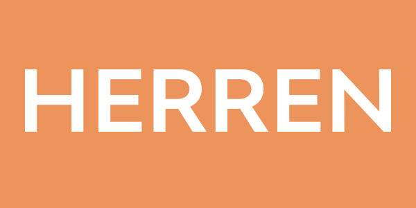 Orangenes Banner mit dem wei&szlig;en Wort Herren