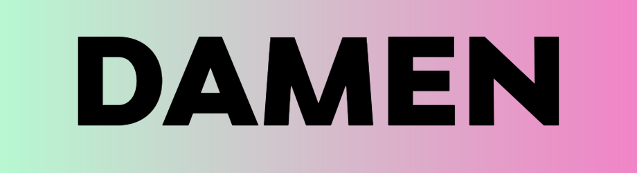 Banner mit dem schwarzem Wort Damen