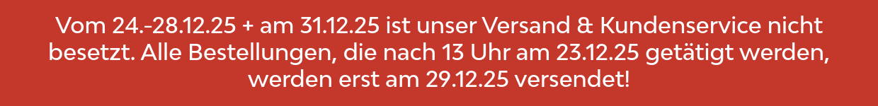 Banner mit Informationen &uuml;ber die Versandzeiten &uuml;ber Weihnachten
