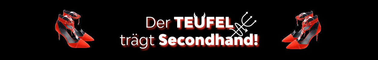 Banner mit der Aufschrift Der Teufel tr&auml;gt Secondhand