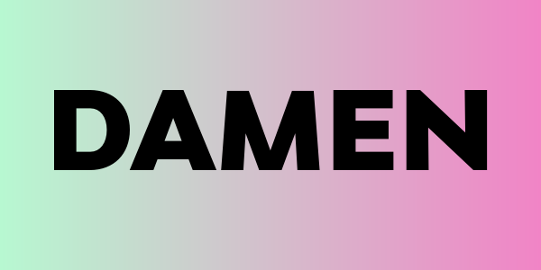 Banner mit dem schwarzem Wort Damen