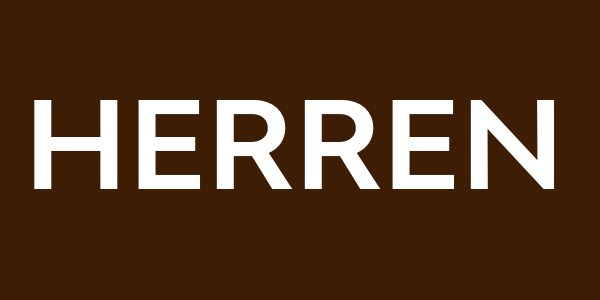 Secondhand Mode für Männer Blaues Banner mit dem weißen Wort Herren