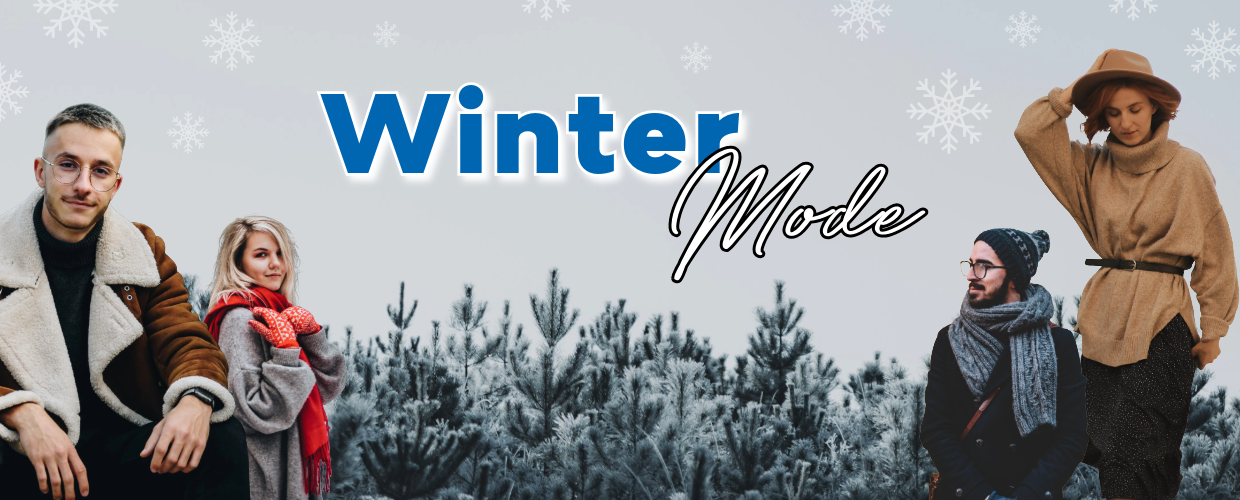 Secondhand Wintermode Banner mit der Aufschrift Wintermode