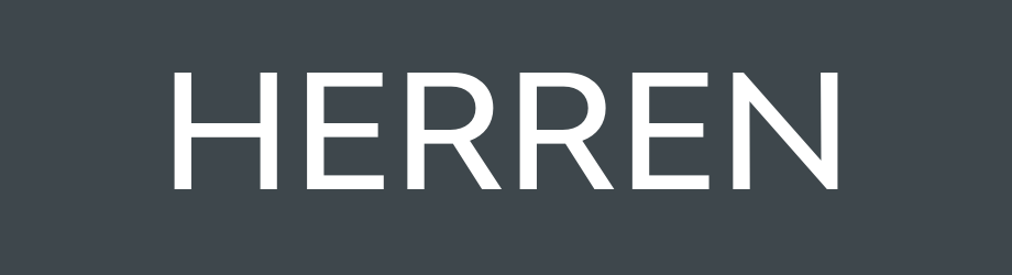 Secondhand Mode für Männer Blaues Banner mit dem weißen Wort Herren